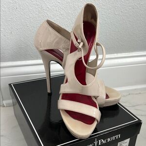 Cesare Paciotti Cream Strappy Stiletto Heels
